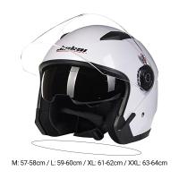 Motorcycle Helmet Ultralight Adjustable Sun-resistant Rainproof Anti-fog Dual Lens Open Face Men Women Scooter 3/4 Half Helmet for Four Seasons - details 4