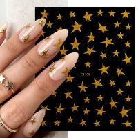 Pegatinas De Uñas 3D Metálicas Plateadas Y Doradas Estrella Disipada Adornos Para Manicura Arte De Uñas Decoración Y2K Tiras De Uñas Encanto - details 14
