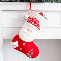 Grande Calcetín De Navidad Rojo Y Blanco Tejido Decoración Para El Hogar Y El Hogar De San Nicolás Porta Regalos Para El Hogar - details 6