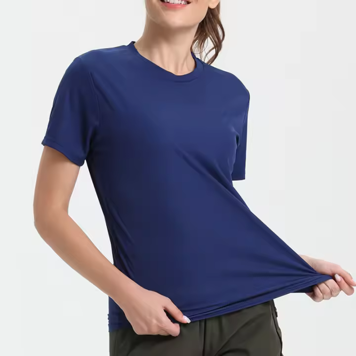 Camiseta Deportiva Para Mujer De Color Sólido Ultraligera Y Secado Rápido Transpirable Ligera Para Correr Y Gimnasio - 1