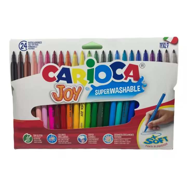 Carioca Rotuladores Joy Superwashable Bolsa 24 Unidades - Colores Brillantes - 1