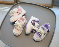 Nuevas Zapatillas Deportivas Casuales Para Niñas 2024 Primavera Y Otoño High Top Kuromi Y Melody Dibujos Animados Antideslizantes Material Superior PU Edad 4-6 Años Todas Las Estaciones - details 2