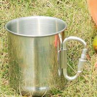 Taza De Acero Inoxidable Para Camping 250ml-500ml Con Mango Y Carabiner Para Senderismo Viajes Y Expediciones Al Aire Libre - details 2