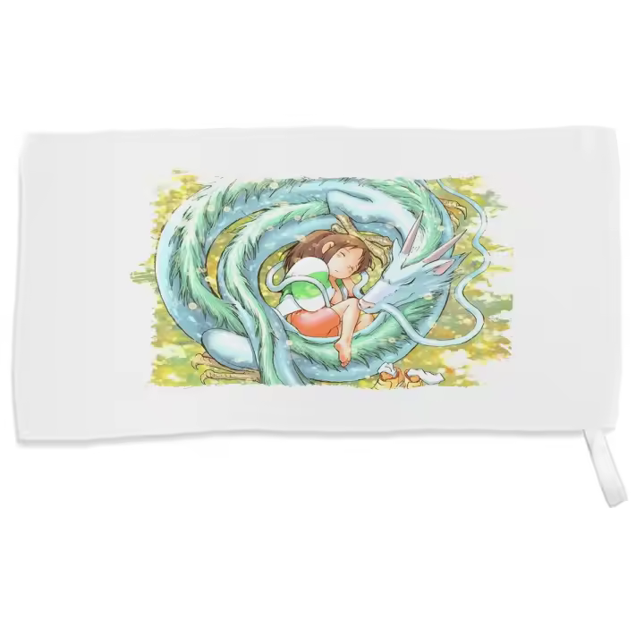 MERCHANDMANIA TOALLA PEQUEÑA ABSORBENTE anime niña dragon bruja isekai pelicula suave personalizada con cinta elastica - 1