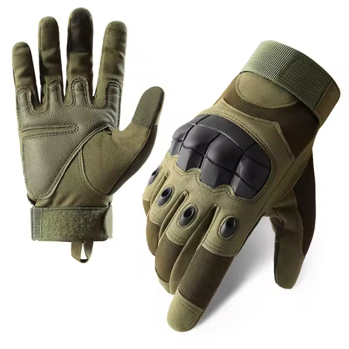 Guantes Motociclista Completo Dedos Antideslizante Militar Guantes Deportivos Al Aire Libre Protector Unisex Talla M L XL Colores Negro Verde Marrón - 1