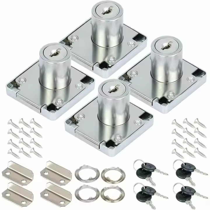 SR, paquete de 4 Llaves por igual para Puertas de buzones de muebles de oficina en el hogar (22mm) - 1