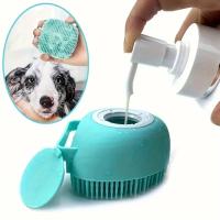 Cepillo De Baño Para Perros De Silicona Suave Con Dispensador De Shampoo Masaje Suave Y Eficiente Para El Aseo De Gatos - details 5