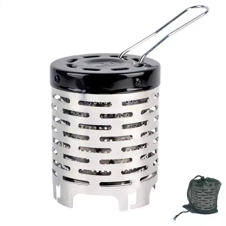 Mini Estufa De Gas Portátil Para Camping Resistente Al Desgaste Acero Inoxidable Cubierta Calentadora Para Exteriores - 1