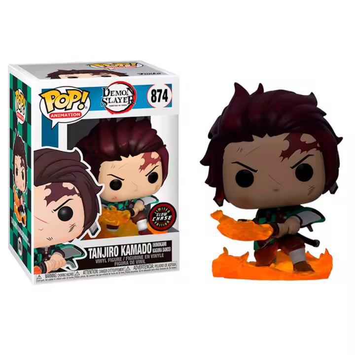 Funko Tanjiro Flaming Chase GITD  blade espada llameante Hinokami Kagura   exclusivo 874   Demon Slayer Kimetsu no Yaiba Guardianes de la Noche Pop Vinyl - 1