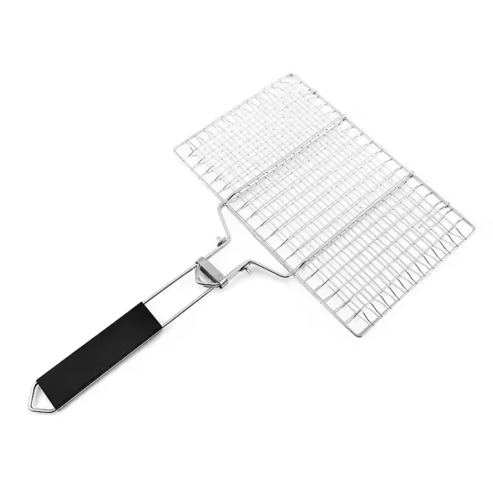 Cesta De Asado En Acero Inoxidable 304 Con Red Non Stick Para Barbacoa Herramienta De Picnic Para Carne Y Vegetales - 1