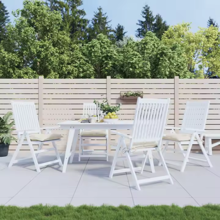 vidaXL Cojines de silla de jardín 4 uds tela Oxford crema 40x40x7 cm - 1