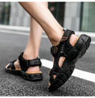 Sandalias Clásicas Para Hombre Verano Cuero Genuino Ligero Casual Moda Talla 38-46 Sandalias De Exterior Con Cierre De Correa Y Hebilla - details 14