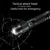 Linterna Táctica Recargable Super Potente LED XHP120 Con Batería 18650 Integrada Lámpara De Camping Luz Torcha De Alta Potencia - details 4