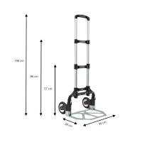 LUTODY - Carretilla transportadora de metal, Con 2 ruedas, Resistente, Ligero, Carro compacto para llevar mercancía, Mensajería, Tranportar bultos, Cajas, Compras - details 4
