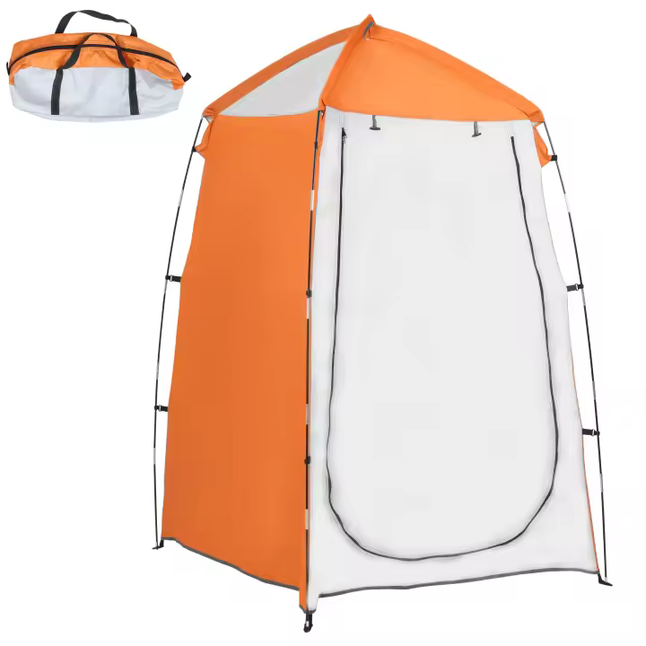 Outsunny Tienda de Ducha Camping Portátil UV25+ Tienda de Privacidad para Baño Vestuario Cambiador Inodoro con Ventana Bolsillo y Bolsa de Transporte 123x121x198 cm - 1
