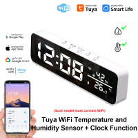 Reloj De Espejo WiFi Tuya Con Sensor De Temperatura Y Humedad Alarma USB Para Decoración De Sala De Estar Pantalla LED Tiempo Y Fecha - details 0