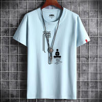 Camiseta De Algodón Respirable Para Hombre Verano 2022 Estampado De Letras Chinas Estilo Casual Manga Corta Suelta Para Uso Diario - details 5