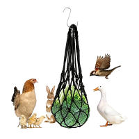Bolsa De Red Para Alimentos De Pájaros Grande Porta Frutas Y Verduras Para Pollos Galinas Gansos Herramienta De Alimentación Para Pájaros - details 7