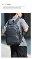 Mochila Para Hombre Mochila De Viaje Casual Impermeable De Gran Capacidad Con Computadora Bolsa De Estudiante De Colegio Marca Trendy - details 15
