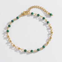 Pulsera De Acero Inoxidable Con Piedras Turquesa Y Borlas Para Mujer Plata De 18K Pintada Joyería De Playa Verano Regalos - details 4