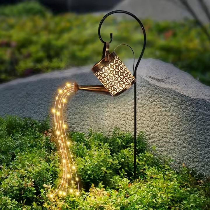 Canasta De Riego Solar Con Luces Jarrón Solar Para Jardín Decoración Exterior Impermeable Para Patio Tent Jardín Decoración De Navidad - 1