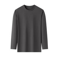 Camiseta De Algodón Para Hombre Con Cuello Redondo Y Mangas Largas En Color Sólido Cómoda Y Transpirable Para El Verano - details 19