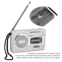 Mini Radio Portátil Transistor AM FM Con Altavoz Y Jack De Auricular Plata Gris DSP Chip Tecnología Incluida En Venta Individual - details 3