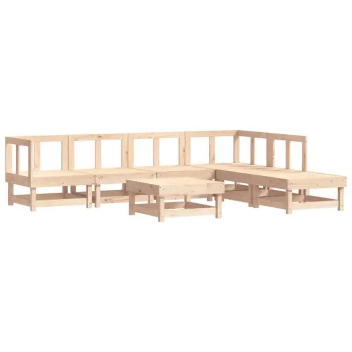 vidaXL Juego de muebles de jardín 7 piezas madera maciza de pino - 1