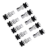 Kit De Valvulas De Neumáticos Para Coche Moto Y Camión 10pcs Con Cierre Antipolvo Acero Metálico Corto Estilo Tubo Sin Goma - details 5