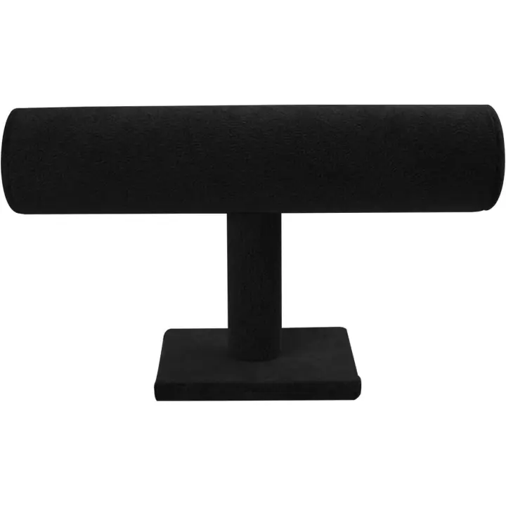 Expositor de pulseras, organizador de coleteros de terciopelo, expositor de barra en T, expositor de pulseras de joyería, coleteros, organizador de relojes y brazaletes. - 1