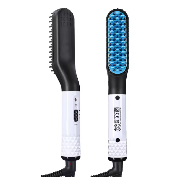 Cepillo Calentado Eléctrico Para Barba Kit De Peinado Rápido Para Hombres Control Digital Temperatura Máxima 200 °C Uso Seco Y Húmedo Conductor Térmico Diámetro 21-30 Mm Vida Útil Más De 50,000 Vezes - 1