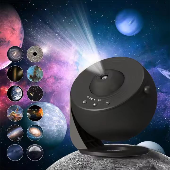 Proyector De Galaxia Para Dormitorio Imagen HD Ajustable Con Regulador De Knob 13 Discos De Película Planetario Para Niños Luz Nocturna Estelar - 1