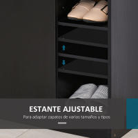 HOMCOM Zapatero Armario Madera Mueble Zapatero Gabinete 2 Puertas 4 Estantes Baldas Interiores Ajustables 83x30x90cm - details 4