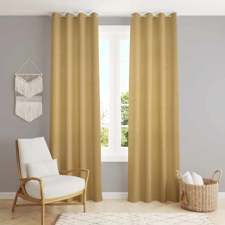 Shoppe house - Cortina Salón Dormitorio Semiopaca - Cortina con Ojales Estampado Lineales para Salón Dormitorio 140x260cm - 1
