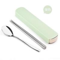 Juego De Utensilios De Acero Inoxidable 4 Piezas Cuchillo Tenedor Cuchara Y Palillos Con Estuche De Almacenamiento Para Camping Viajes Y Viajes - details 2