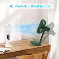 Mini ventilador portátil, 5 velocidades, carga USB, base, silencioso, plegable (blanco) - details 4