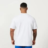 Camiseta De Algodón Oversized Para Hombres Verano De Hombros Caídos Manga Corta Suelta Para Gimnasio Fitness Ropa Deportiva Casual - details 2