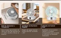 Ventilador de Mesa, Ventilador Silencioso Potente con Mando a Distancia, Auto Oscilación, 3 Velocidades, Ventiladores de Sobremesa Recargable para Oficina, Dormitorio y Cámping - Blanco - details 4