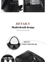 Mochila Vertical de Pu para mujer, bolso cruzado de viaje de gran capacidad, tendencia informal - details 12