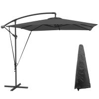 Outsunny Parasol Excéntrico 247x247 cm Sombrilla de Jardín con Base Cruzada Toldo Giratorio 360° Manivela Funda Protectora y Cuerda de Viento Anti-UV 50+ para Terraza Patio Gris Oscuro - details 0