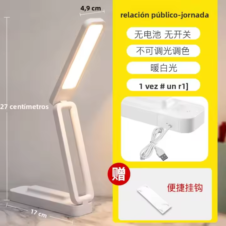 Lámpara De Lectura Para Escritorio LED Plegable Con Control Remoto Y Luz Nocturna USB Para Estudio Y Dormitorio Moderna - 1