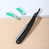 Juego Profesional De Afilador Para Hombres Con 2 Hojas Doble Corte Negro Y Blanco Acero Inoxidable Barbador De Cuchilla Recta - details 5