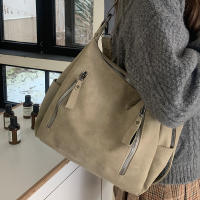 Bolso De Hombro Retro Para Mujer Con Correas De Cuero Frosted Gran Capacidad Bolsa Cruzada Para Comunicación Estilo Invierno - details 14