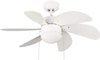 Basic Ventilador de techo con luz, E27, 15 vatios, blanco, 76,2x76,2x41,5 cm - details 0