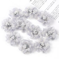5Pcs Flores Artificiales De Chiffon Para Niñas Y Mujeres Adornos De Ropa Y Peinado Accesorios De Patch Para Celebraciones Y Decoración Del Hogar - details 9