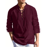 Camisa De Renacimiento Para Hombre Pirate Viking Medieval Camisa De Halloween Transpirable Top De Manga Larga Para Fiestas Diarias Streetwear Casual - details 7