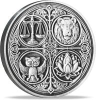 Moneda De Stoicismo Con Emblem De Las Cuatro Virtudes Cardinales Recordatorio Inspirador Para Enthusiasts De La Ética Cristiana Material Metálico Proveniente De Mainland China - details 0