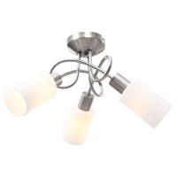 vidaXL Lámpara de Techo Moderna E14 Metal Cristal Gris y Blanca 3 bombillas Cantidad de bombillas Circular,  Bol,  Cono y mas - details 3