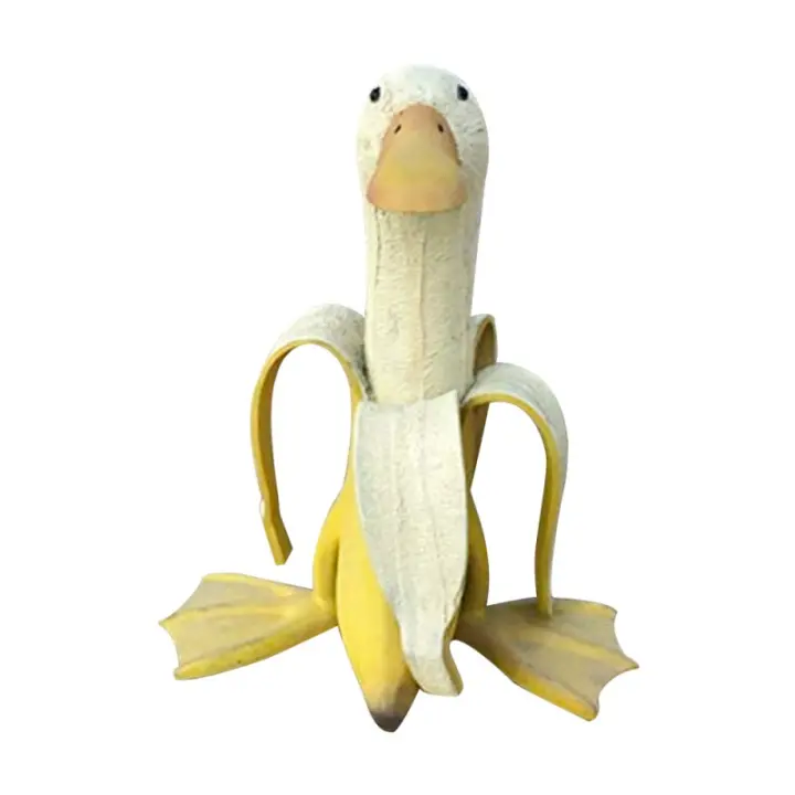 Decoración Creativa De Jardín Arte Patrón De Pato Banana Resina Vintage Adorno De Jardinería Artesanal Para El Hogar - 1