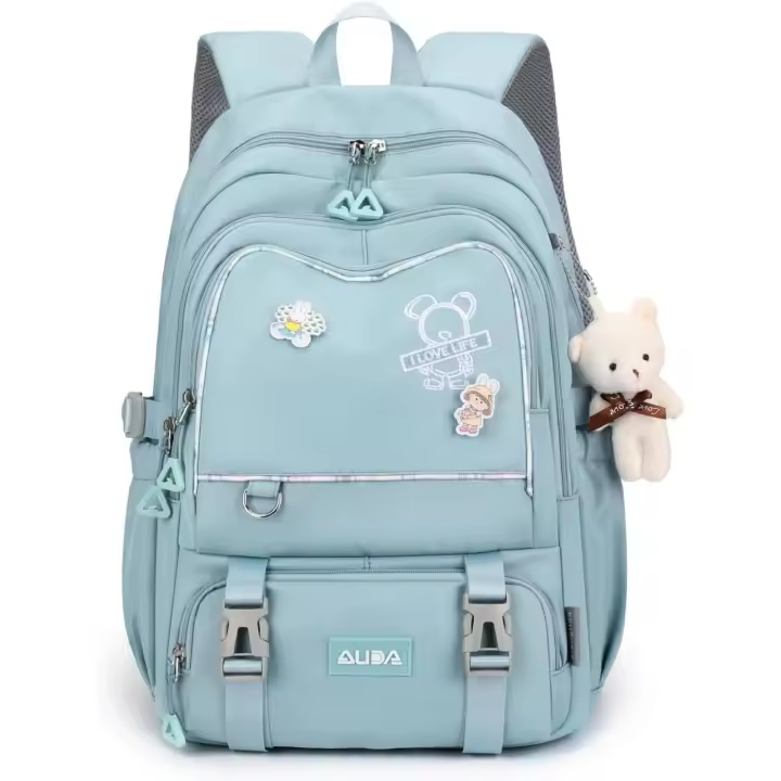 Mochila de Viaje de Primaria Secundaria Instituto, Ligera Mochila Grande Impermeable de Moda - Azul Mochilas Escolares Niñas Adolescentes - 1